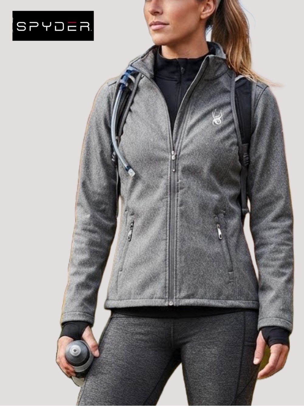 Jacket • Like New
Spyder • Women's Grey Softshell Full-Zip Fleece-Lined Jacket